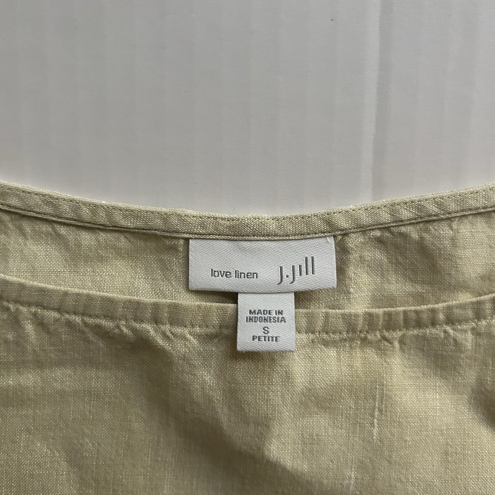 J Jill Linen Dress Light Green Shift Relaxed Fit Coastal Resort Wear Beach - Picture 4 of 8